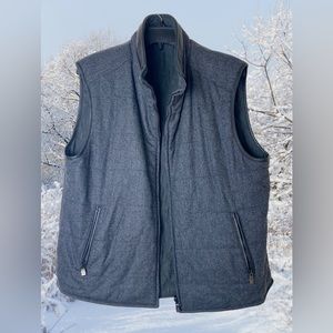 Corneliani ID Gray Black Wool Cashmere Reversible Made in Italy 52R L/XL